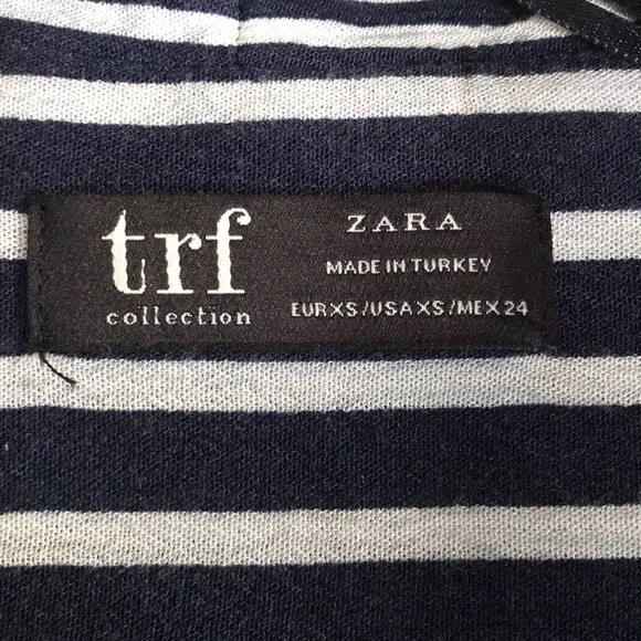 ZARA trf Collection Navy & White Striped Blouse - Picture 4 of 6